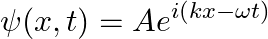 V(x,t) = A cos(kx - omega t)